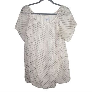 Cream Relaxed Blouse Short Sleeve